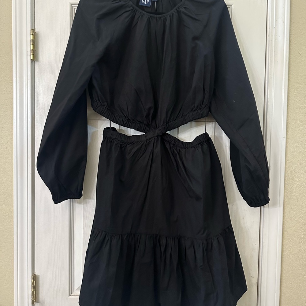 GAP Black Long Sleeve Cutout Dress